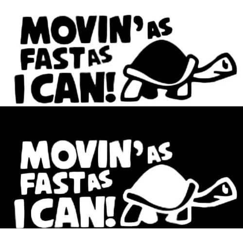 Bostar Funny Car Reflective Decal Car Stickers Car Styling "Moving As Fast as I Can