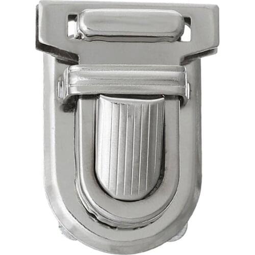 Iron Based Alloy Purse Handbag Lock Snap Clasps Closure Locks Silver Color Bag DIY Accessories 3.3cm x2.5cm, 10 Sets(4 PCs/Set)