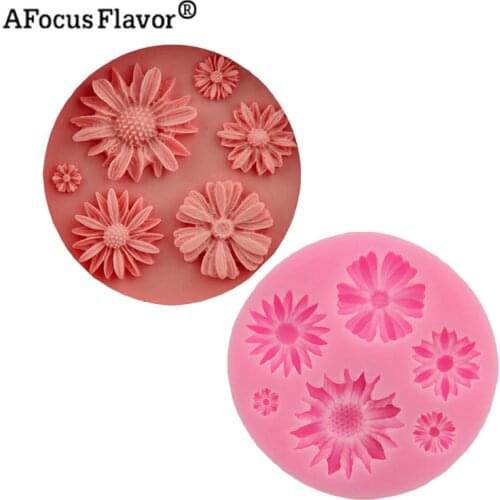 1 Pc Chrysanthemum Fondant Cake Decoration Silicone Mold Flower Chocolate Mold Diy Baking Sun Flower Candy Daisy Cake Stands