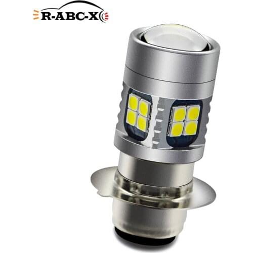 1pcs P15D H6M Motorcycle Headlight DRL 3030SMD LED Bulb Light 6000K White 3000K Citrine Yellow Motobike Scooter Lamps 6V 12V 24V