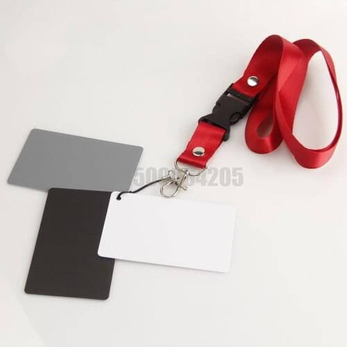 10pcs Digital Grey Card 3in1 3 in 1 White Black 18% Gray Color White Balance Filter with Strap for DSLR Camera