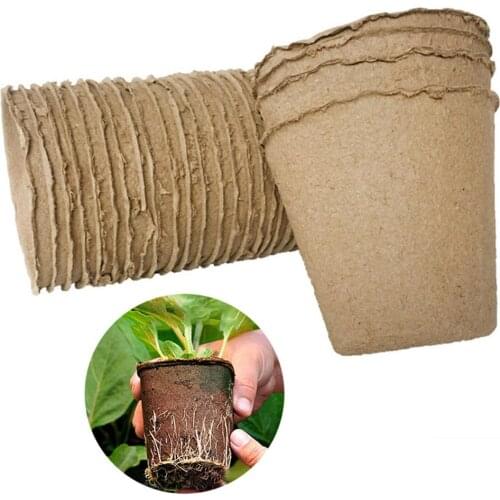 100Pcs Nursery Pots Garden Plants Nursery Paper Pots Biodegradable Seedling Raising Cups горшок для цветов кашпо для цветов