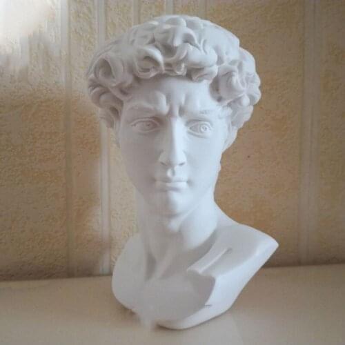 15cm David Statue Head Portraits Mini Gypsum Michelangelo Home Decor Resin Art Craft Sketch Practice Room Decor Sculpture T393