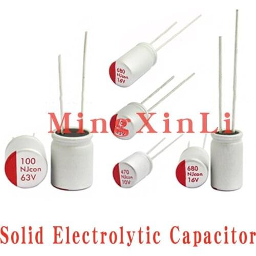 20pcs Solid Electrolytic Capacitor 6.3V 10v 16v 25V 35V 50V 63V47UF 100UF 10UF 470UF 1000UF 820UF 330UF 220UF 270UF 680UF 560UF