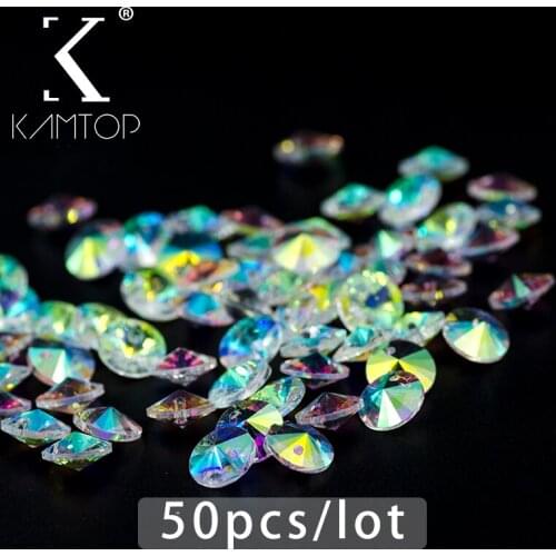 50pcs / lot 6/8mm AB colour Glass Crystal 6428 xilion pendant Bead, DIY Apparel Sewing Garment Beads