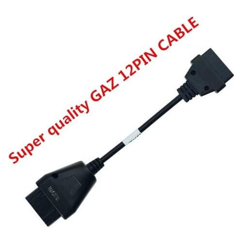 Top Quality for Russian GAZ 12Pin Male to OBD OBD2 DLC 16 Pin 16Pin Female car obd2 Adapter Converter Cable obd2 GAZ 12 PIN