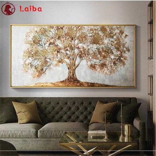 5D DIY Diamond Painting Abstract art, golden tree cross stitch full square/round diamond mosaic embroidery Home wall decoration
