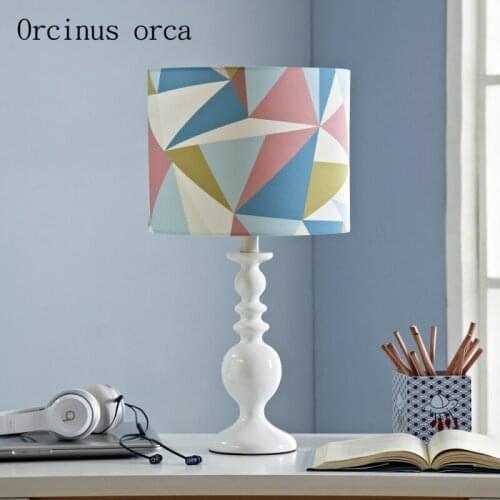 American modern simple color table lamp childrens room table lamp creative personality geometric decoration desk lamp
