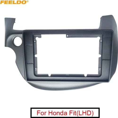 FEELDO Car 2Din Stereo Audio Radio Fascia Frame for Honda Fit (LHD) 10.1" Big Screen CD/DVD Face Dash Mount Trim Kit
