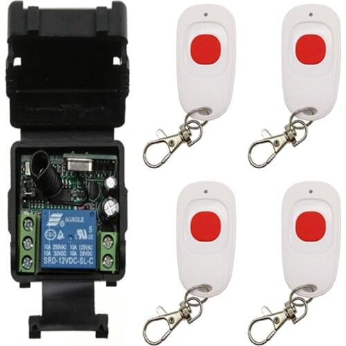 Mini Size DC12V 24V 1CH 1CH 10A RF Wireless Remote Control Switch System,Receiver+ one-button Transmitter Garage Doors shutters