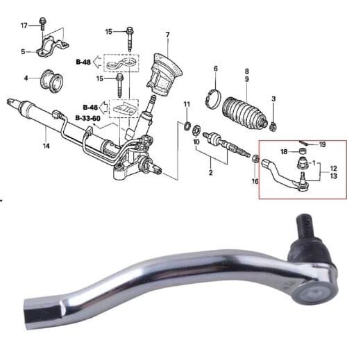 CAPQX 1Piece Auto Parts Front Outer Steering Tie Rod For CIVIC 2006-2008 CIVIC HYBRID 53540-SNA-A01 53560-SNA-A01