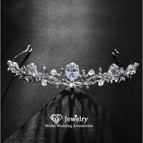 CC Crown for Women Wedding Hair Accessories Engagement Jewelry Bridal Tiaras and Crowns Simple Design Princess Diadem CZ HS83