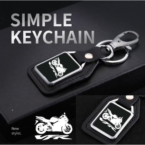 For HONDA VFR 750 800 1200 Models motorcycle Accessories metal leather keychain keyring mirror custom engraved logo