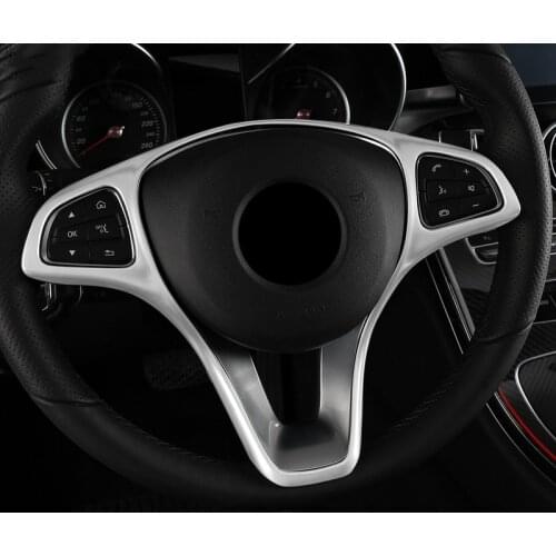 For Mercedes Benz W205 W213 GLA GLC E C Class Accessories ABS Chrome Car Steering Wheel Button Trim Decorative Frame Sticker