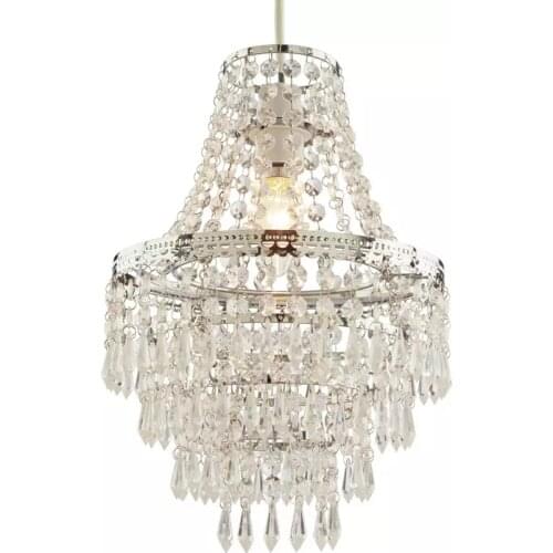 Home Terri Chrome & Clear 5 Tier Beaded Shade
