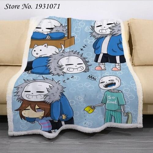 Undertalel 3D Printed Fleece Blanket for Beds Thick Quilt Fashion Bedspread Sherpa Throw Blanket Adults Kids 02