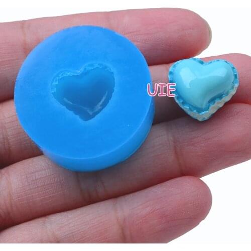 GYL315U 14.4mm x 11.3mm Heart Macaron Silicone Mold Fondant Cake Decoration Candy Resin Clay Earrings Necklace Craft Soap