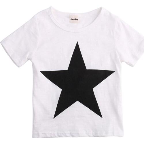 Hot Summmer Emmababy Toddler Kids Baby Boys Star T-shirt Tops Cotton