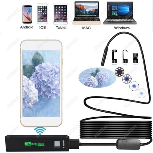 Endoscope Android Wireles Mini Camera 8mm HD 1200P Waterproof IP68 Wifi Endoscope Inspection Camera Borescope Snake Camera 2M