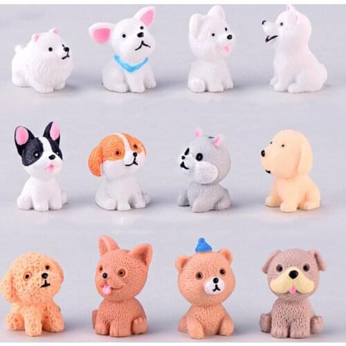 Creative Cute Mini Dog Bear Ornaments Resin Puppy Micro Landscape Dog Crafts Car Home Decorate Miniature Micro Gnome Kids Gifts
