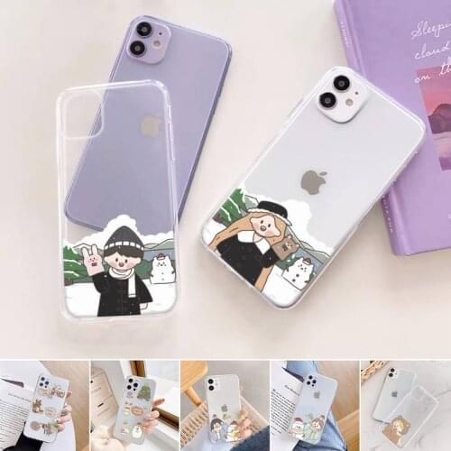 Lace wedding couple Phone Case For iphone 12 11 mini x xs xr pro max 8 7 6s 6 5 5s 5c se plus Transparent soft