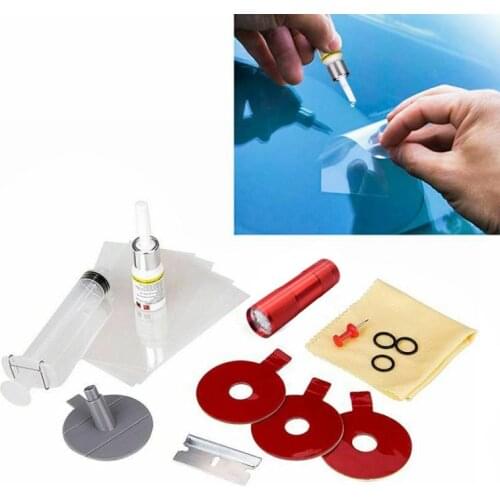 DIY Car Windshield Repair Kit include Repair Resin Adhesive Seal Pedestal repair Film Razor Blade for Scratch Crack Restore TSLM