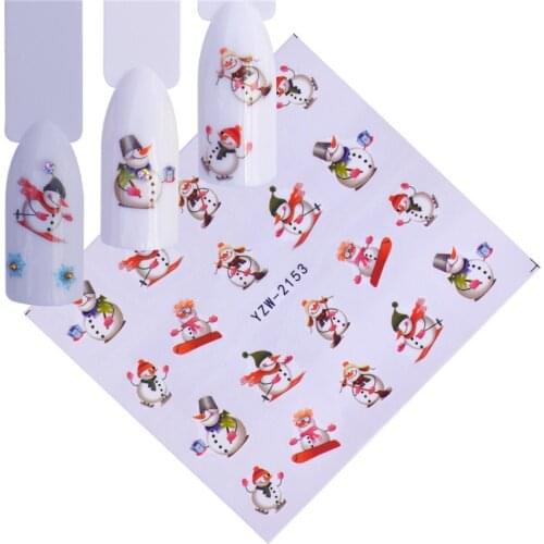 Smile Snowman Nail stickers art decorations slider adhesive Water Transfer decals manicure lacquer accessoires polish foil