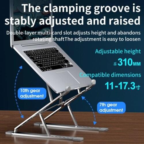 New Design Aluminum Double Adjustable Angle Folding Storage Laptop Stand For Notebook Macbook Air Pro 13.3 15.6 16 inch Computer