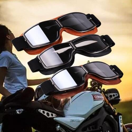 Unisex Vintage Motorcycle Motorbike Windproof Dustproof Pilot Goggles for