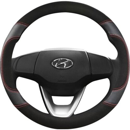 Car steering-wheels cover 37 38cm 15" For Hyundai ELantra/i35 Sonata/i45 Creta/ix25 Tuscon/ix35 Accent Verna Solaris Santa Fe