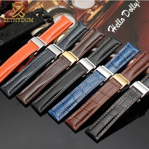 High quality genuine leather watchband 22mm 24mm for breitling Watch strap for navitimer avenger watch bracelet wristwatch band