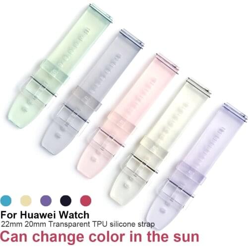 Transparent Silicone Changeable Color Strap For HUAWEI WATCH 3 Pro/GT 2 42mm 46mm Band For HONOR MagicWatch 2 WatchBand Bracelet