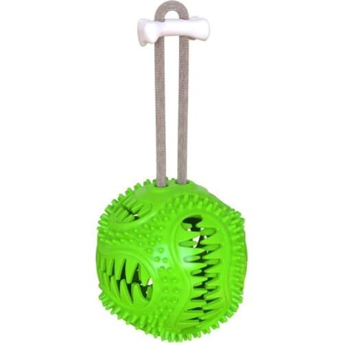 Molar Bell Sound Ball Phonation Dog Food Teeth Cleaning Chew Toys For Dog Leaking Rubber Talking Toys Dog Trainning Supplies