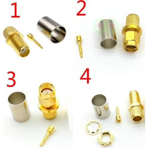 SMA Male Plug RF Coax Jack Crimp for RG5 RG6 5D-FB H155 LMR300 Cable Straight adapter New