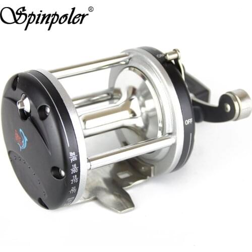 Spinpoler Right Hand Drum Fishing Reel 2 Bearing 4.1:1 Gear Ratio Outdoor Drum Wheel Boat Sea Baitcasting Fishing Reels