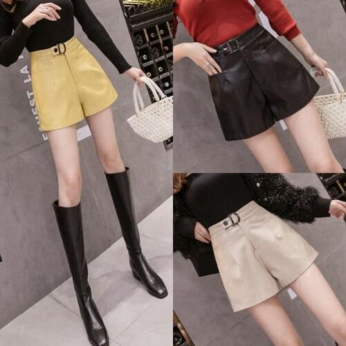 Shorts Women Fall High Waist Boot Pants A- Line Pants Shorts Casual Pants Womens Leather Pants Overalls Pants Ropa Mujer