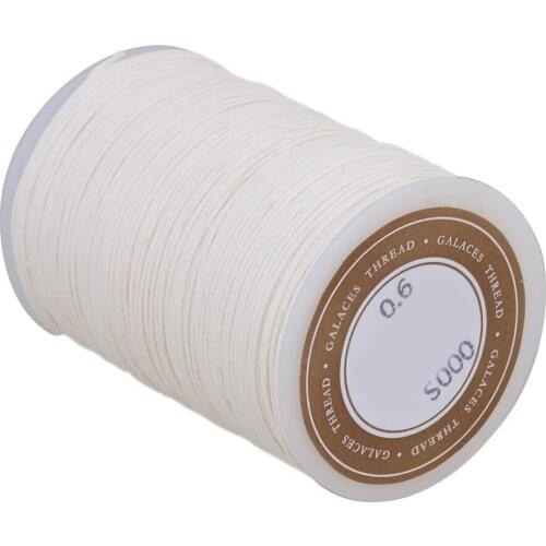 Handmade Sewing Accessories Ramie Waxed Cord String White 0.6mm Dia