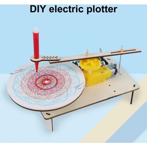 STEM Science Experiment Technology Making DIY Plotter Creative Automatic Electric Kids Plotter Drawing Robot for Entertainment