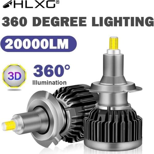 HLXG 20000LM 60W 360 led h7 canbus h1 headlight CSP car bulb led turbo H8 H9 H11 9005 9006 HB3 HB4 led h4 moto lamp fog Lights