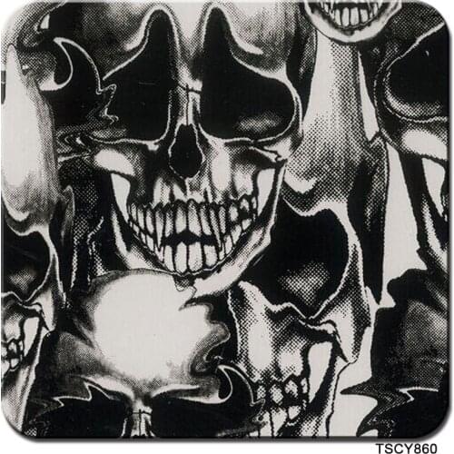 TSCY860 1M*10M Big Skull Pattern Hydrographic Film Width Water Transfer Printing Films