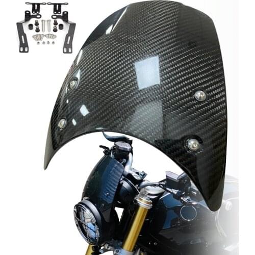 Carbon Fiber Windshield Windscreen Wind Deflector Headlight Fairing Visor Mask Cover Fits For BMW R Nine T NINET R9T 2014-Up