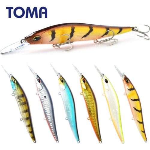 TOMA Wobbler Fishing Lure Minnow Crankbait 110mm 15g Suspend Floating Hard Plastic Artificial Bass Bait Fishing Tackle