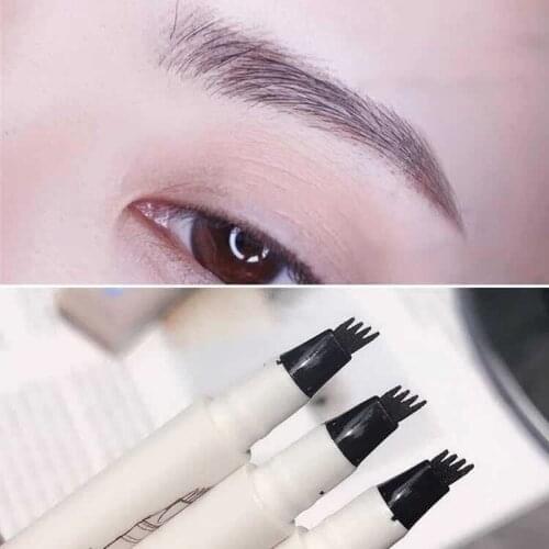 Tattoo Eyebrow 3D liquid Ink Pen waterproof 4 fork pencil brow Eyes Makeup Female Cosmetics 5 Natural Color Available