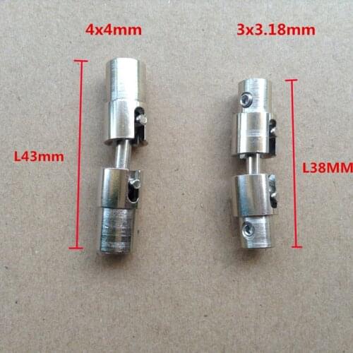 1pc 3x3.18mm/4x4mm Stainless Steel Universal Joint For FT011 FT012 RC Model Boat Shaft Connector Coupling Cardan