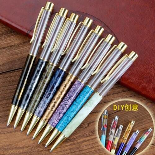 10PCS DIY Creative Crystal Pen Metal Ballpoint Pen School Stationery Office Supply 8 Colors for Option