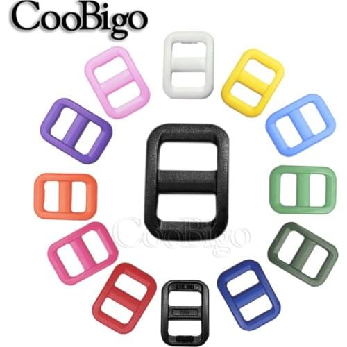 10pcs Tri-Glides Sliders Sliplock Buckle Adjustable Plastic Colorful 10mm Webbing Backpack Strap Pets Collar Bags Accessories