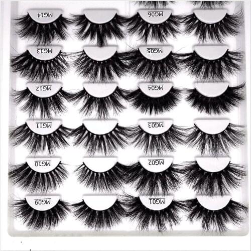 100% Mink Eyelashes False Eyelashes Crisscross Natural Fake lashes Length 25mm Makeup 3D Mink Lashes Extension Eyelash Beauty