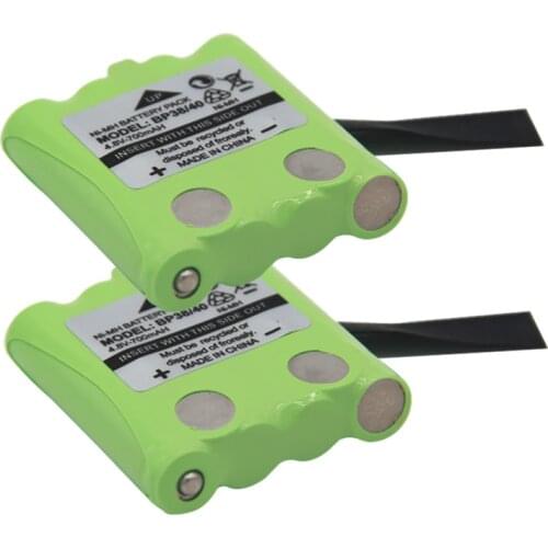 2pcs/lot 4.8V 700MAH NI-MH rechargeable Battery Pack For Uniden BP-38 BP-40 BT-1013 BT-537 GMR FRS 2Way Radio batteries batteria