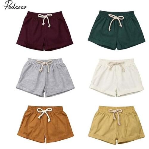 2019 Brand Baby Toddler Boys Girls Cotton & linen Shorts PP Kids Harem Short Trousers Casual Solid Soft Loose Shorts