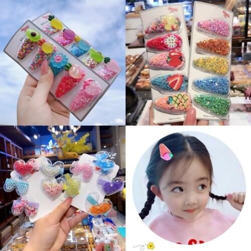 5pcs/set Snap Hair Clips Cute Cartoon BB Hairpin Barrettes for Baby Children Women Girls Hair Clip Pins Hair Styling Accessories